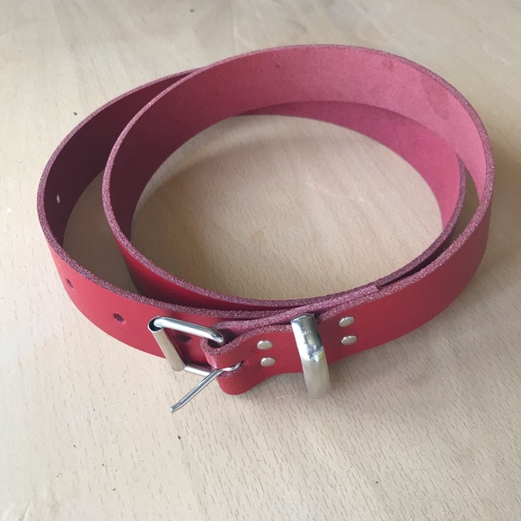 Handmade Red Leather Belt 36” NWOT - Picture 1 of 1